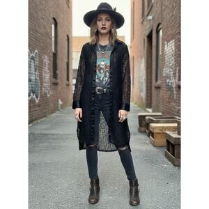 Vintage Victoria’s Secret Gold Label Sheer Lace Blouse/Duster